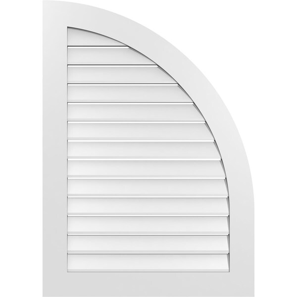 Ekena Millwork Quarter Round Top Right Surface Mount PVC Gable Vent w/ 3-1/2"W x 1"P Standard Frame, 30"W x 42"H GVPQR30X4201SF - main